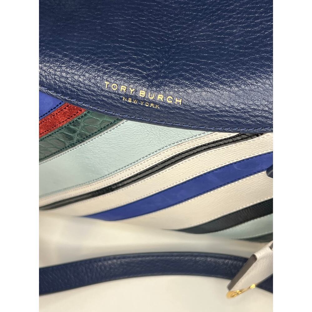 EUC Tory Burch Perry Balloon Multicolored Stripe Handbag - Picture 12 of 14